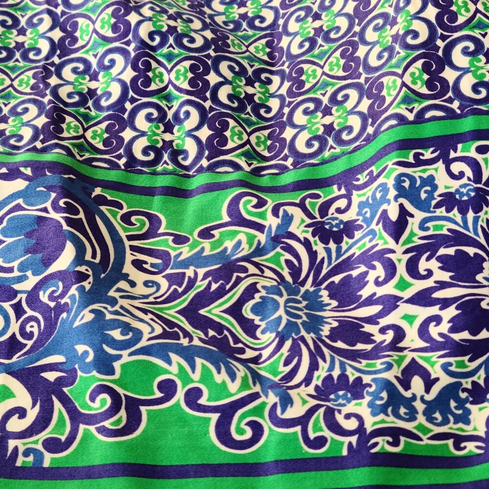 NINE WEST MIDI - SLEEVELESS--FIT& FLARE-DRESS SZ 8 ''BLUE COMBO'' GEO PRINT - Picture 12 of 15